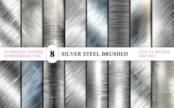 Silver Steel Brushed Texture Digital Bg