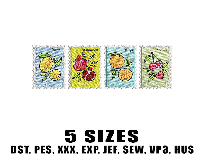 Summer Fruit Embroidery Designs
