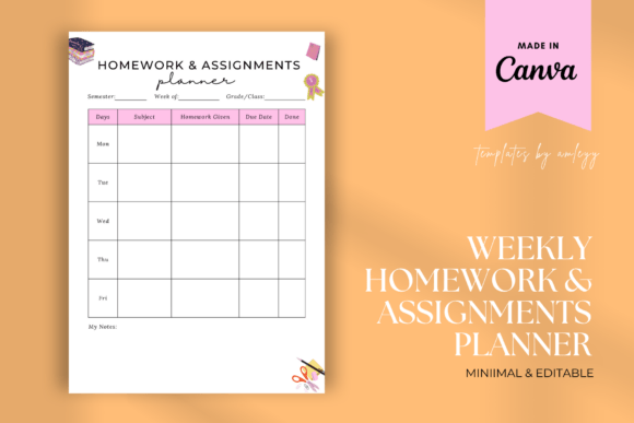 Weekly Teacher Homework Assignments Graphics