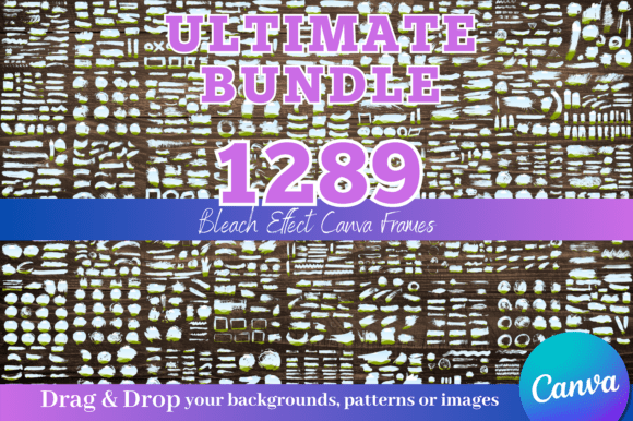 1289 brush and bleach effect custom Canva frame templates