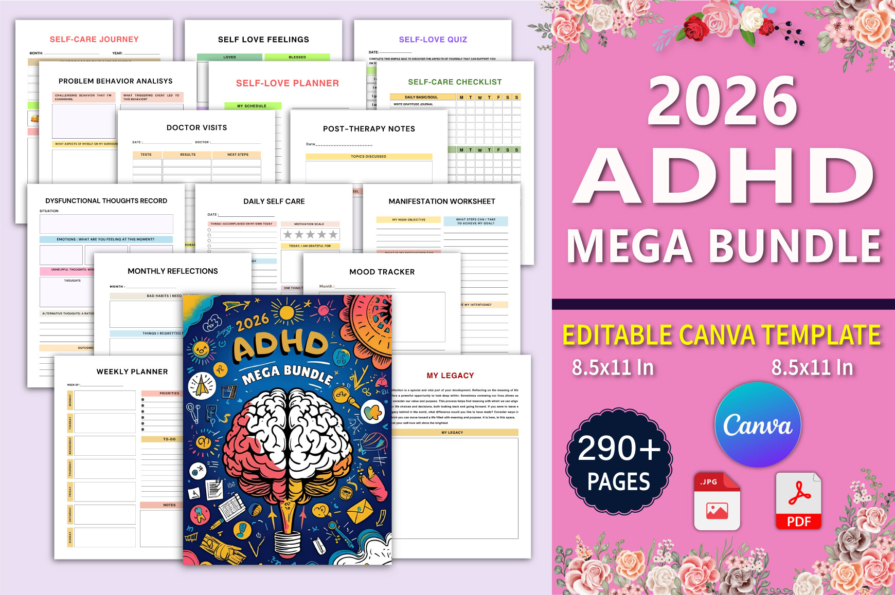 🧠 2026 ADHD Mega Bundle Planner Graphic by designmela01 · Creative Fabrica