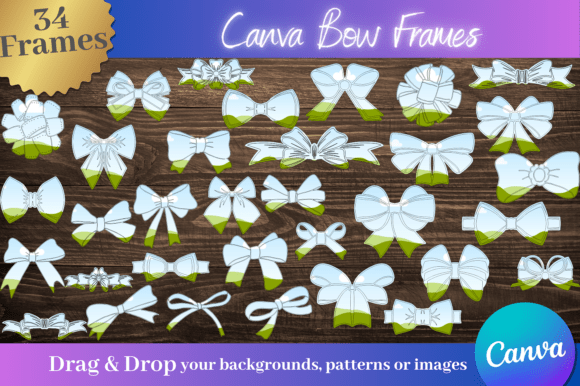 Custom Canva bow frame templates for creative designs