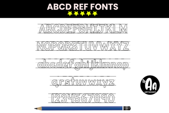Abcd Ref Outlined Dotted Arrows Lined Font - Preview 2