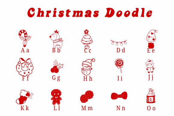 Christmas Doodle Font - Preview 1