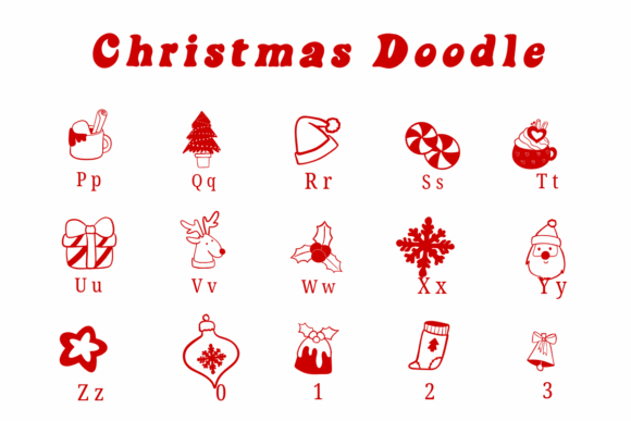 Christmas Doodle Font - Preview 2