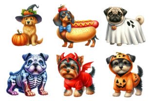 Dogs Halloween Costumes Clipart Graphic by Daily.Designs · Creative Fabrica