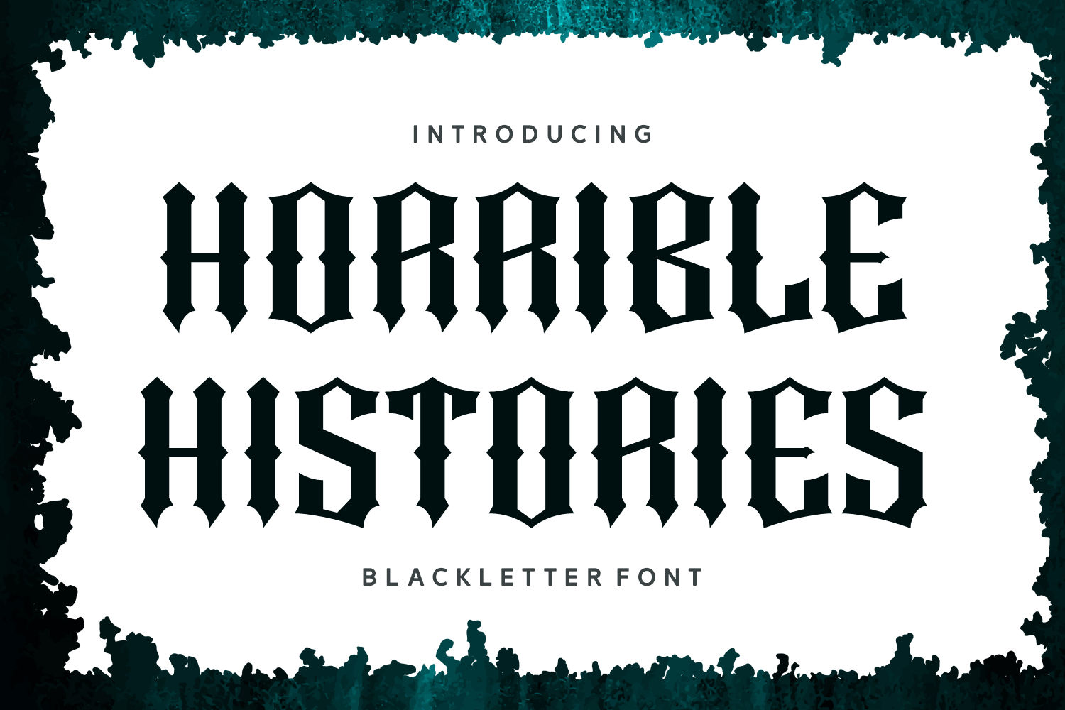 Horrible Histories preview: spiked blackletter horror font