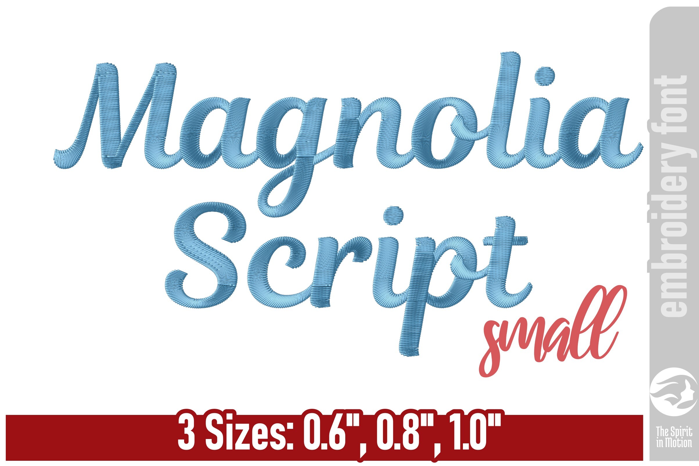 Magnolia Script Embroidery Font - Small