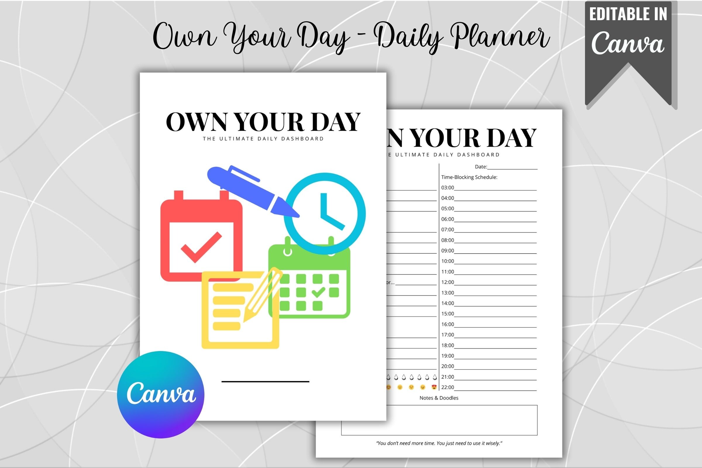 Own Your Day - Daily Planner Graphic by The Grateful Studio · Creative ...