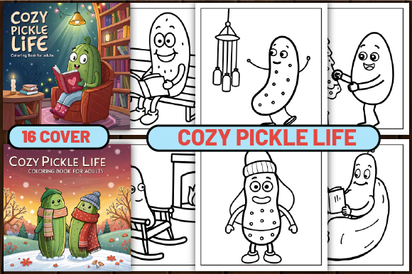 76 Cozy Pickle Life Color Page for Adult