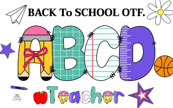 Back to School Army Color Fonts Font By Army Custom