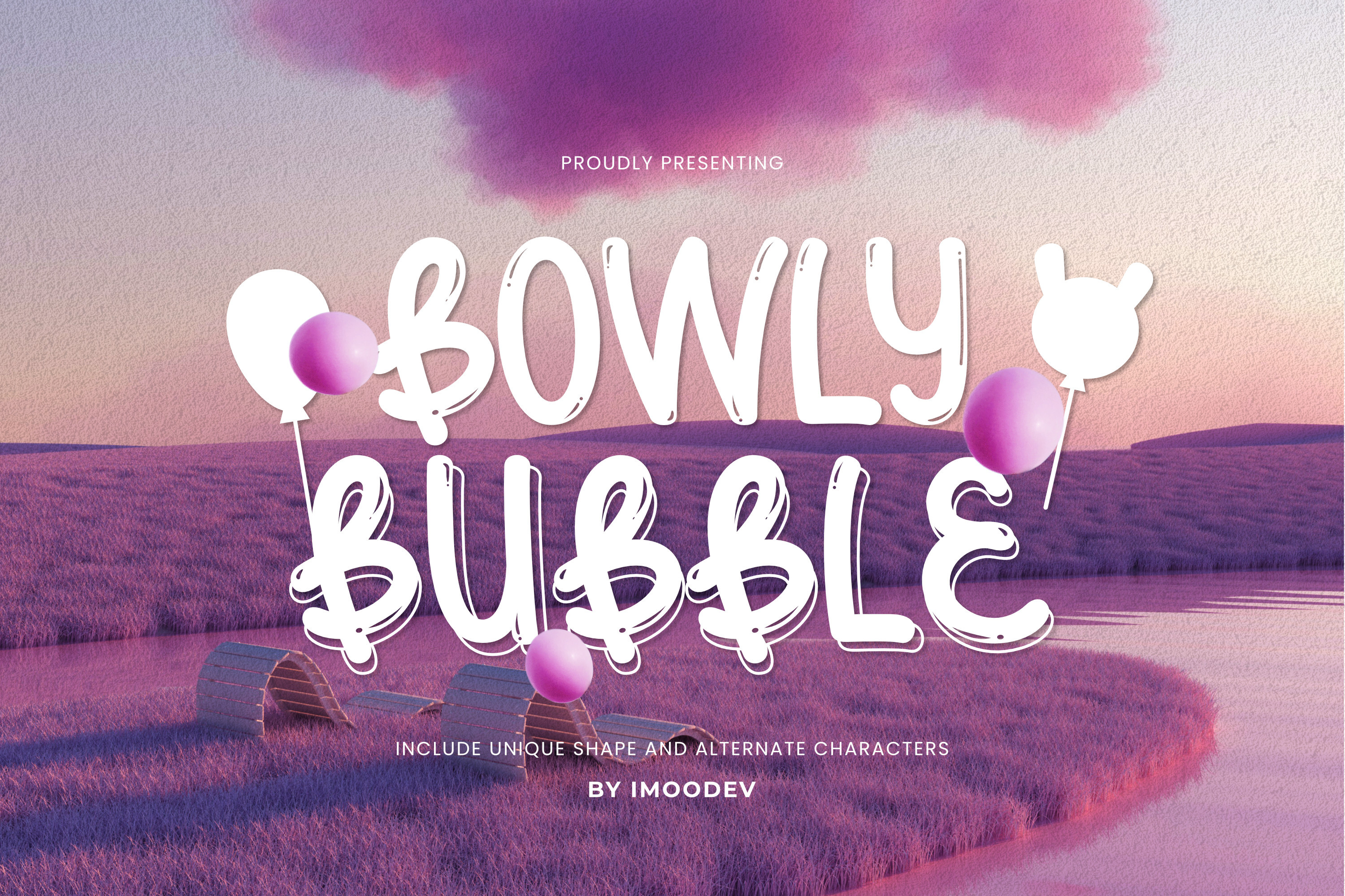 Bowly Bubble preview, rounded bubble font for cake toppers and stickers
