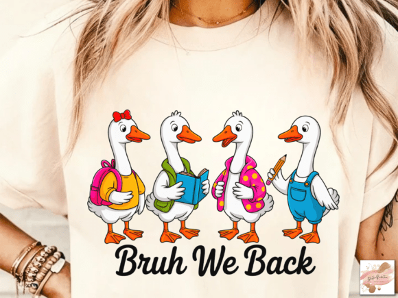 Bruh We Back PNG Goose Back to School