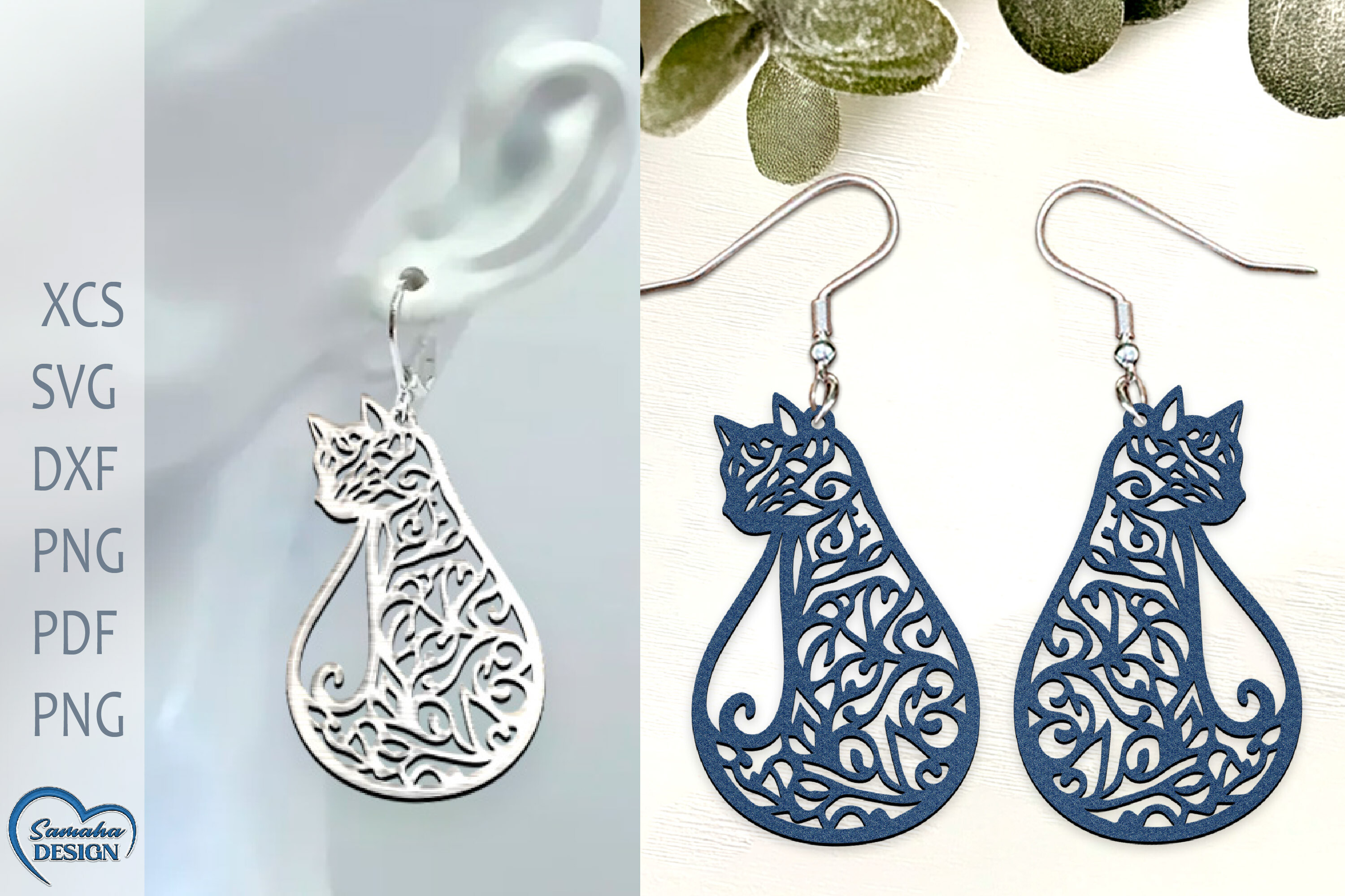 Cat Earrings Laser Cut (Free Download)