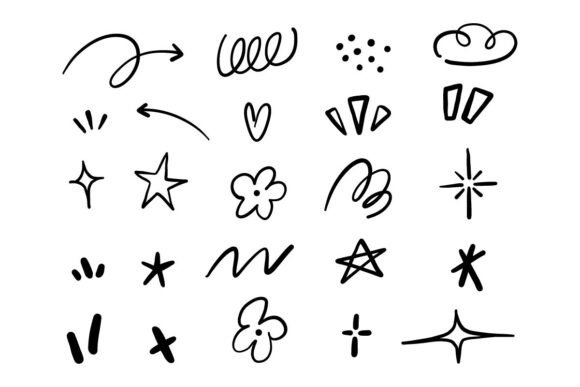 Doodle Style Abstract Accent Collection
