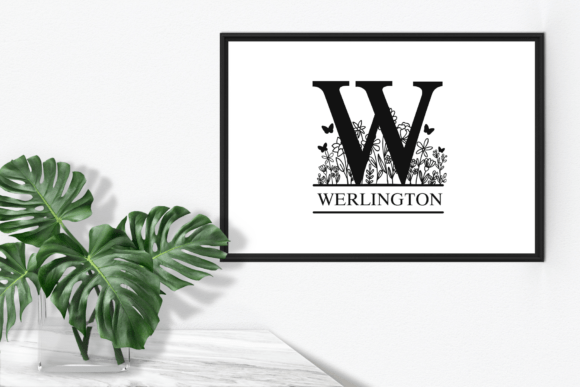 Floral Spring Monogram Font PNG with transparent background - Preview 5