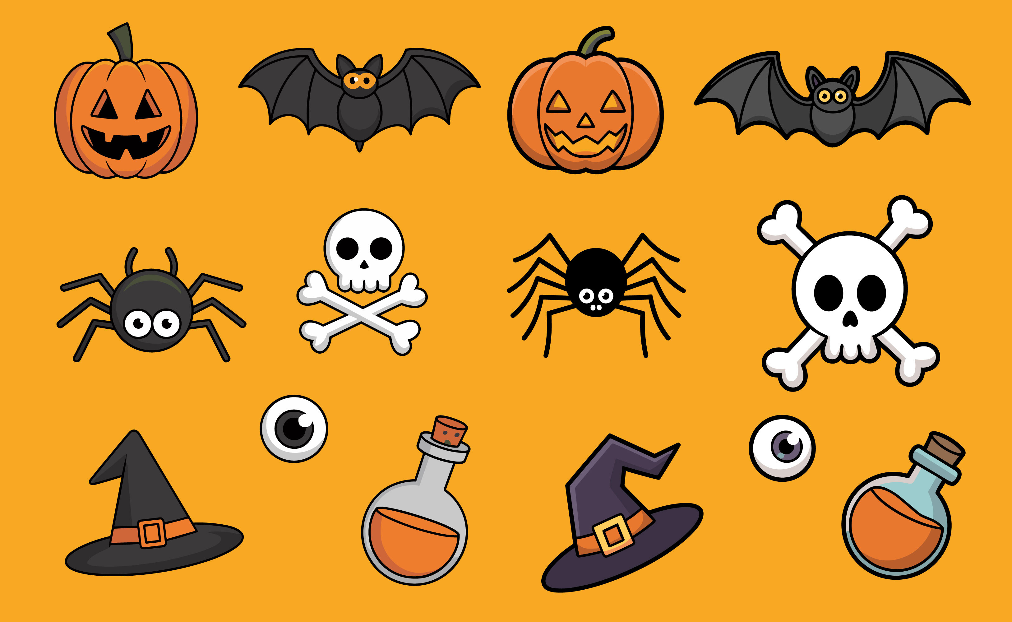 Halloween Element, Spooky Vector Bundle Graphic by TEE VIBE · Creative ...