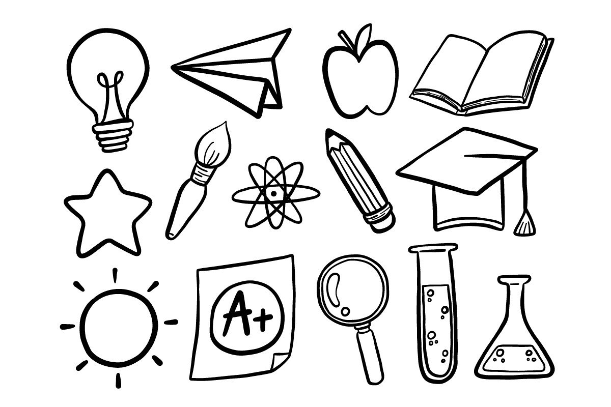 Hand Drawn School Education Doodle Icon