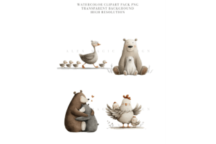 Mom and Baby Animal Clipart Graphic by patipaintsco · Creative Fabrica