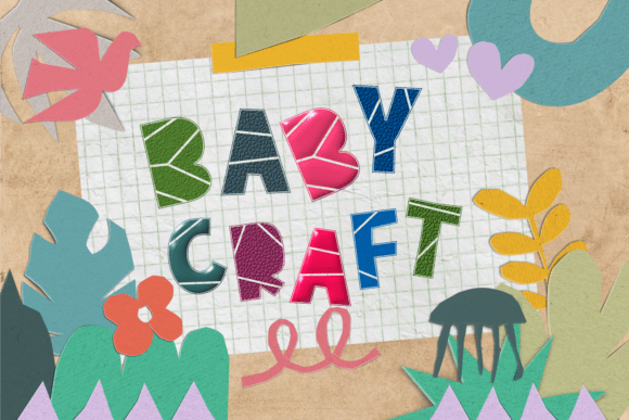 Paper Slice Font PNG with transparent background - Preview 3