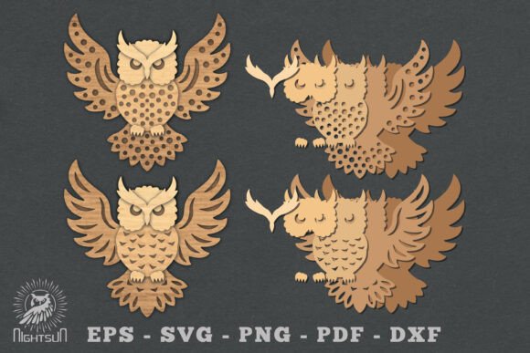 3D Owl Laser Cut Decoration Laser Cutting By NightSun