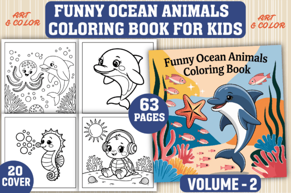 63 Funny Ocean Animals Coloring Pages