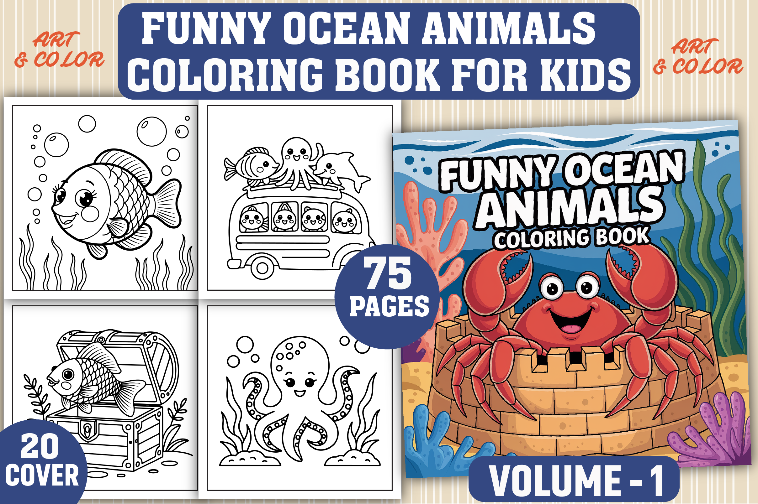 75 Funny Ocean Animals Coloring Pages