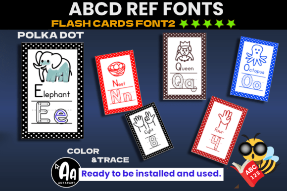 Abcd Ref Flash Cards polka Dot Font - Preview 1