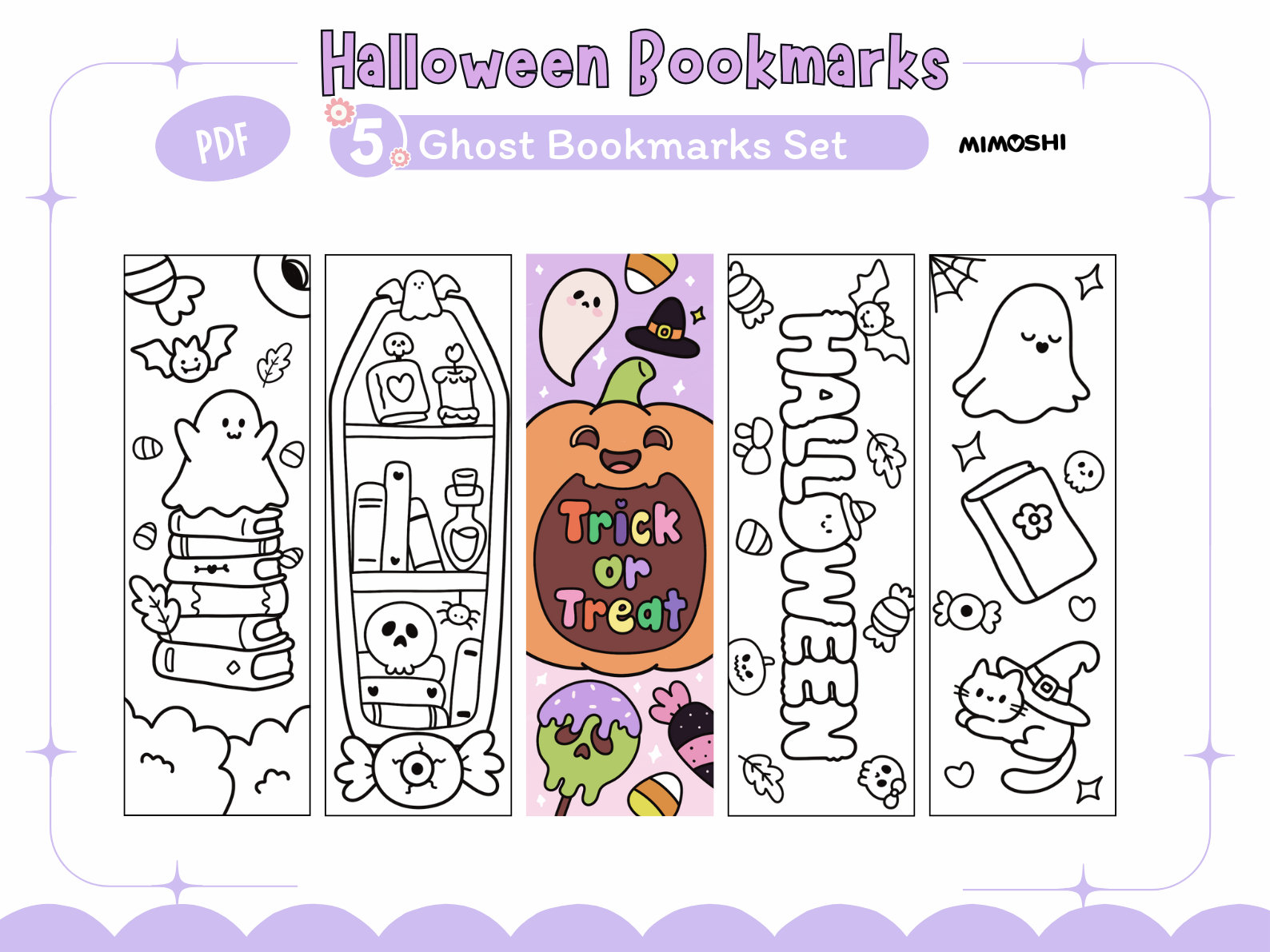 Halloween Bookmarks Cute Spooky
