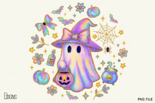 Halloween Iridescent Ghost Bundle Png Graphic by DSIGNS · Creative Fabrica