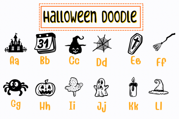 Halloween Doodle Font - Preview 1