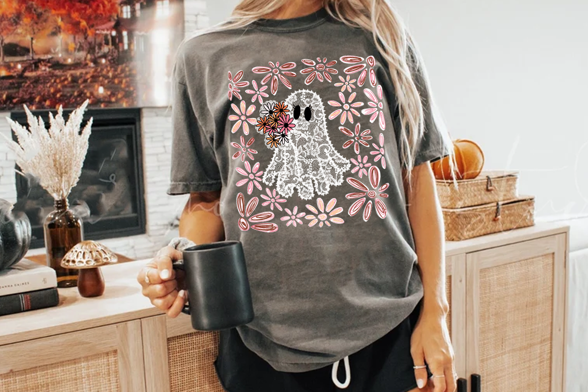 Lace Ghost Preppy — Halloween PNG design preview