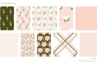 O Peony Pattern Collection Graphic by Paperjamlab · Creative Fabrica