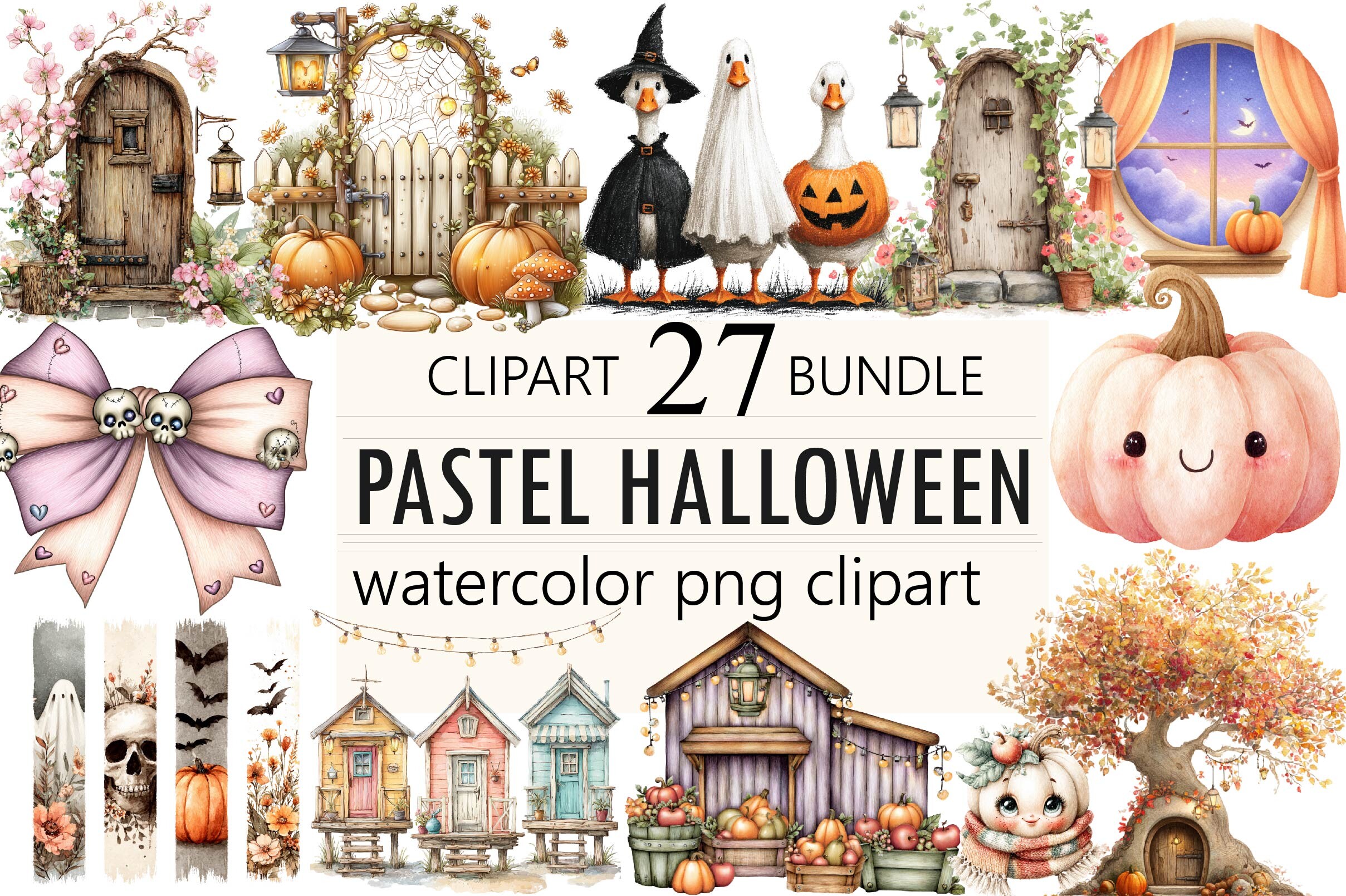 Pastel Halloween Clipart Graphic by lazy cute cat · Creative Fabrica