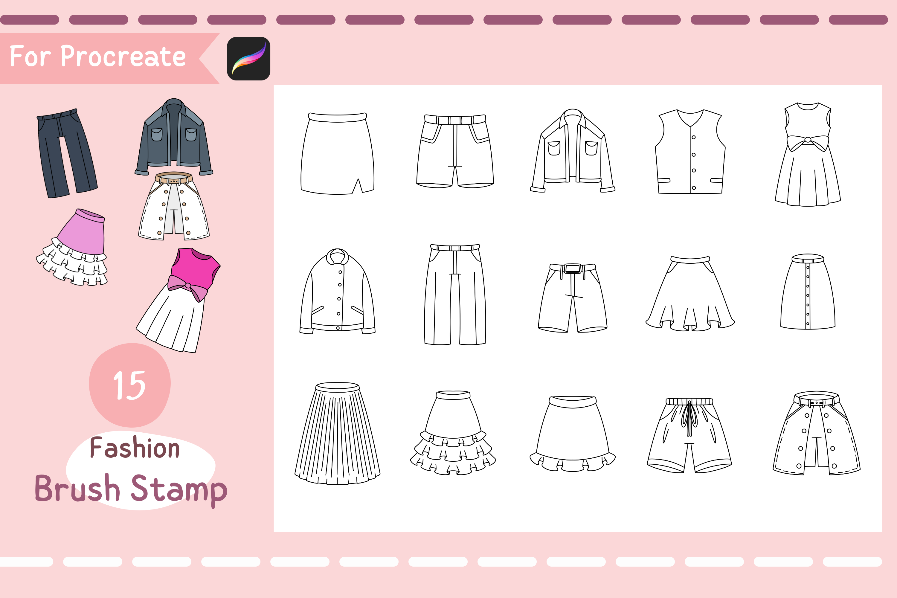 Procreate Brush Stamp Fashion