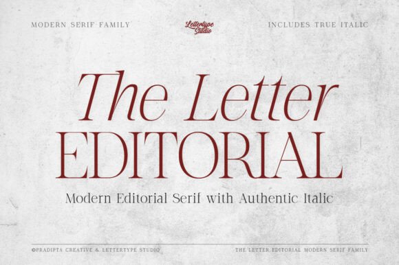 The Letter Editorial luxury serif font preview