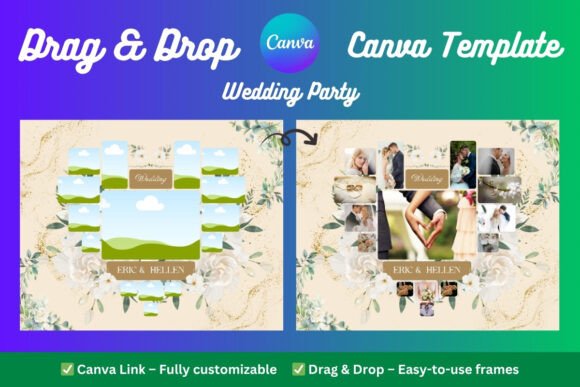 WEDDING Photo Canva Frame Template