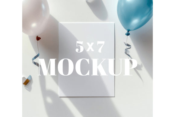 5x7 Birthday Invitation Card Mockup