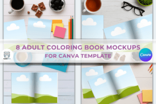 8 Adult Coloring Book Mockup - KDP Graphic by HootyOwl · Creative Fabrica