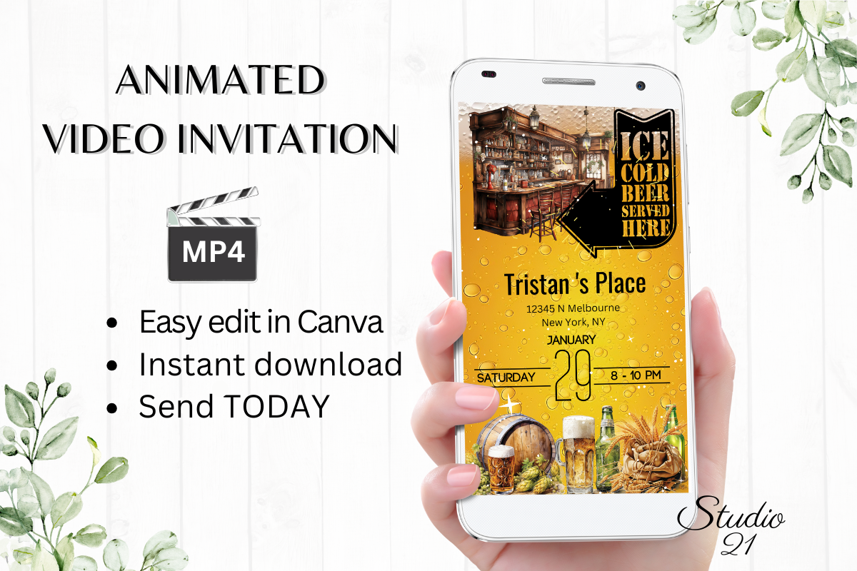 Animated Beer Party Invite