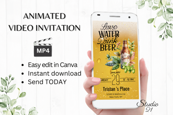 Animated Beer Party Invite