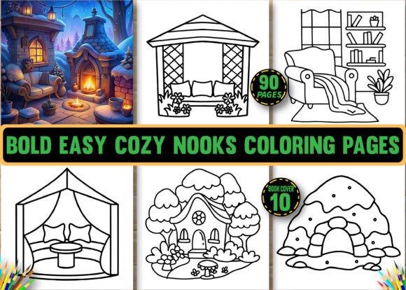 Bold & Easy Cozy Nooks Coloring Pages