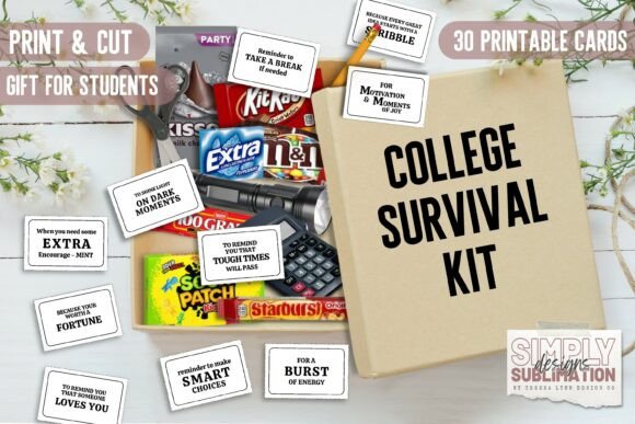 College Survival Kit 30 Printable Cards