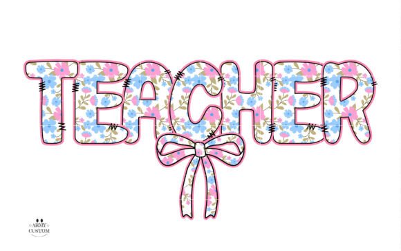 Floral Army Font PNG with transparent background - Preview 1