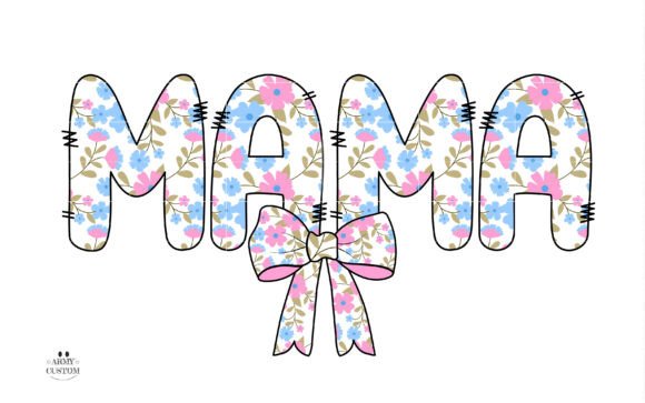 Floral Army Font PNG with transparent background - Preview 2