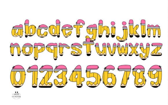 Back to School Pencil Font - Preview 2