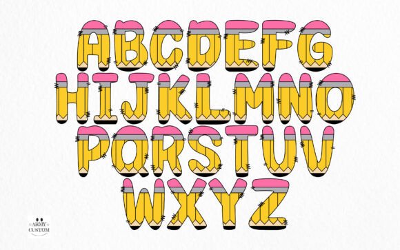 Back to School Pencil Font - Preview 3