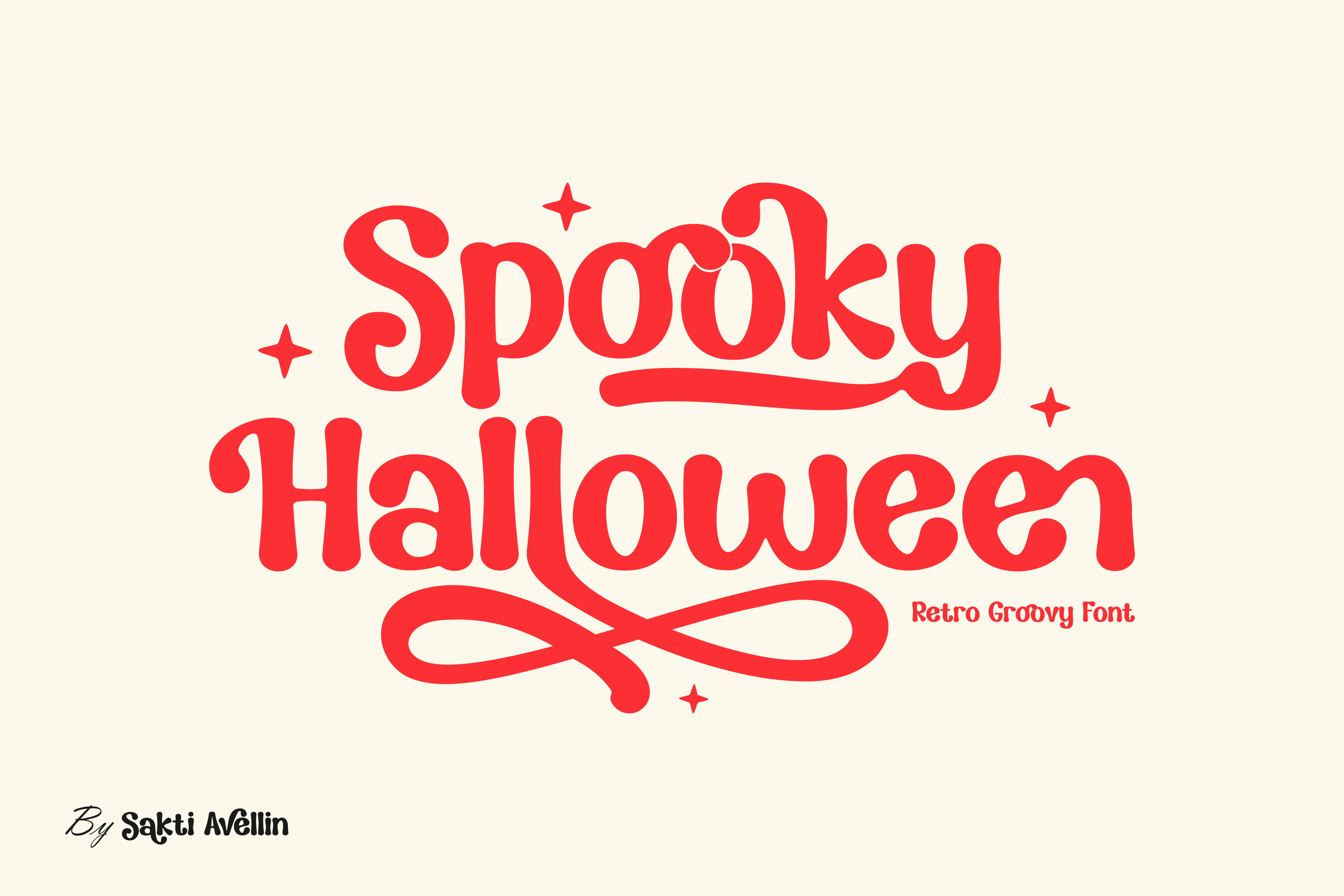 Spooky Halloween preview: retro groovy display font
