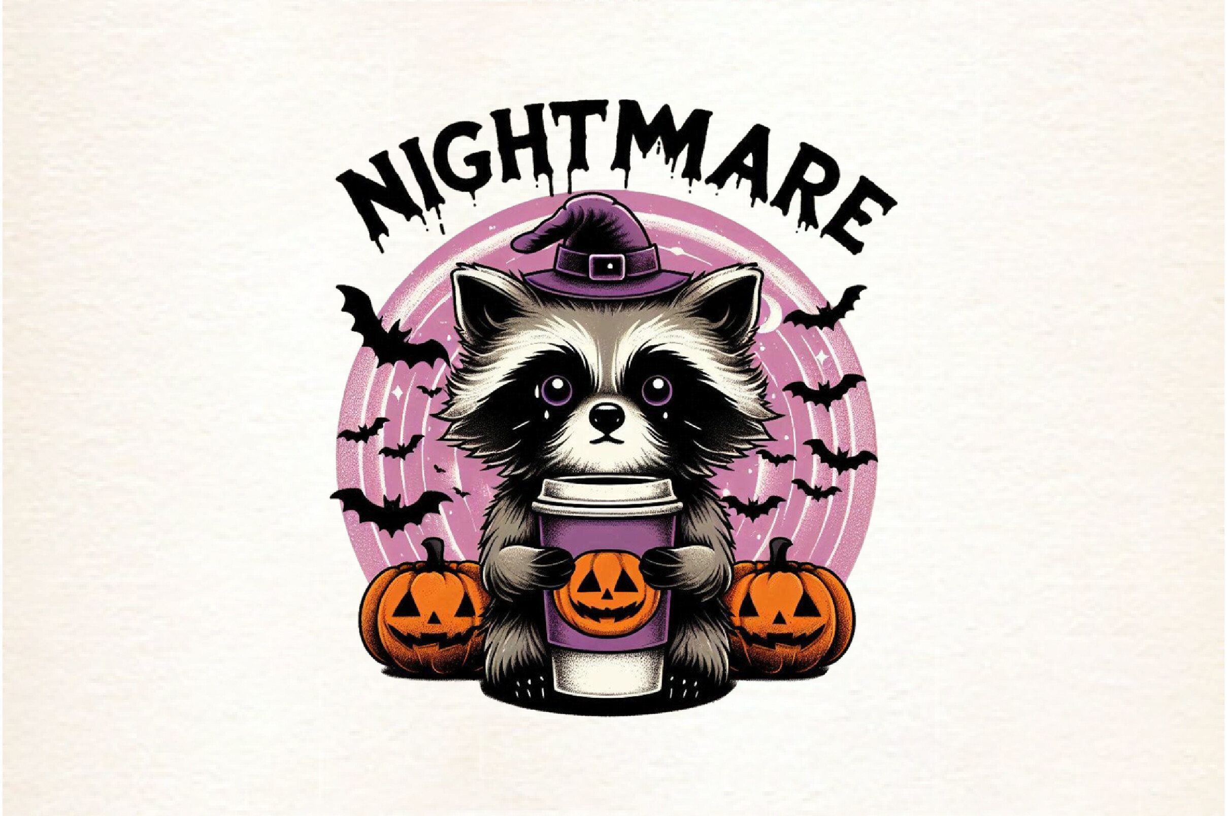 Vintage Halloween Raccoon PNG Graphic by Breezy.Lane · Creative Fabrica