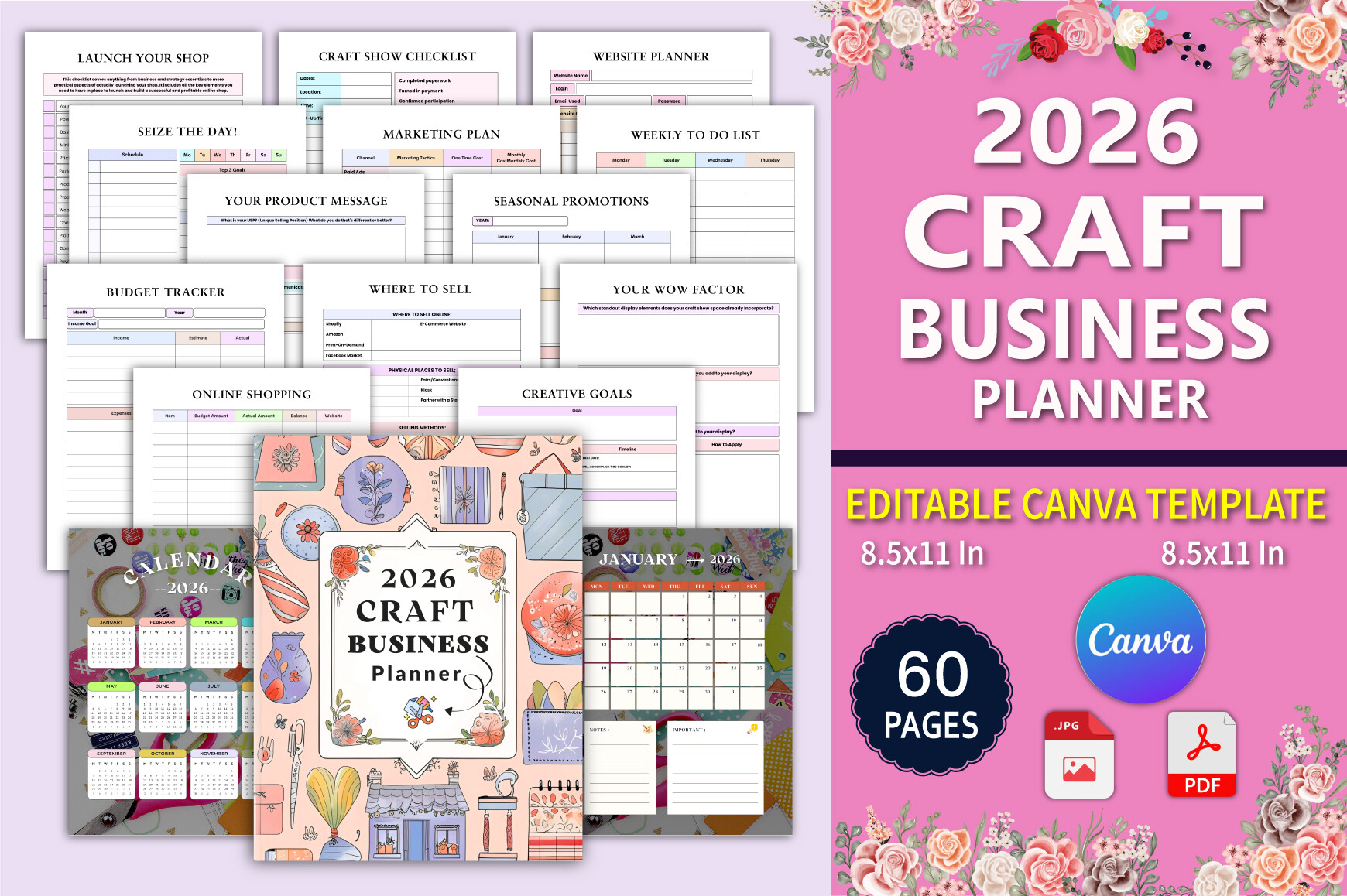 🧵 2026 Craft Business Planner Graphic by designmela01 · Creative Fabrica